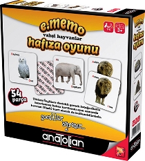 Anatolian - Memo Vahşi Hayvanlar Hafıza Oyunu 54 Parça