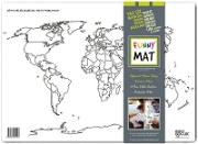 Eğlenceli Silinebilir Mat - Dünya Dilsiz Haritası Kırtasiye Hobi Ürünleri ve Sanat Malzemeleri
