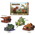 3 Boyutlu Dinozor Puzzle - 4'lü Set