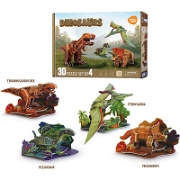 3 Boyutlu Dinozor Puzzle - 4'lü Set Maketler