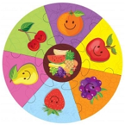 Yuvarlak Puzzle - Meyveler Yaş-2+ Çocuk Oyuncak Çeşitleri ve Modelleri - Duyumarket