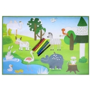 Boyama Halı Seti 50x70 - Orman Çocuk ve Bebek Halıları