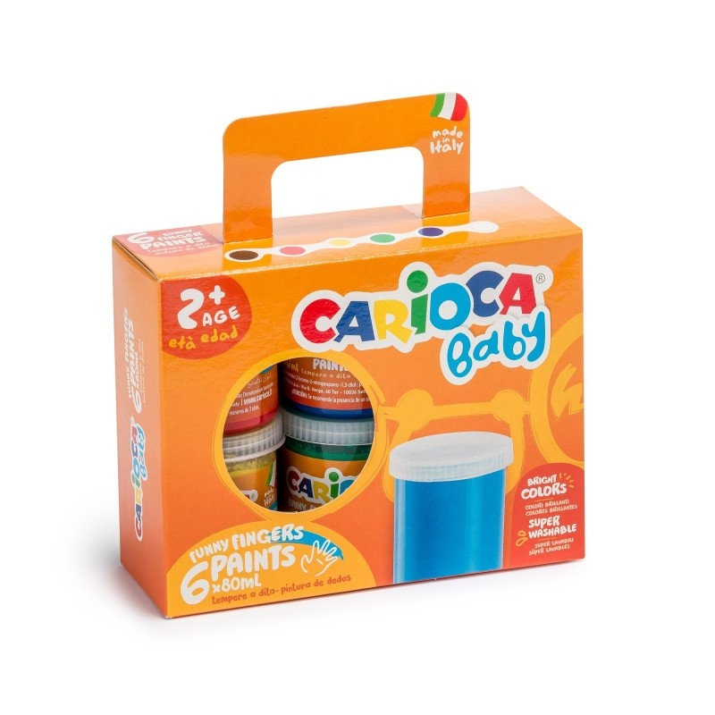 Carioca Bebek Yıkanabilir Parmak Boyası 6 Renk