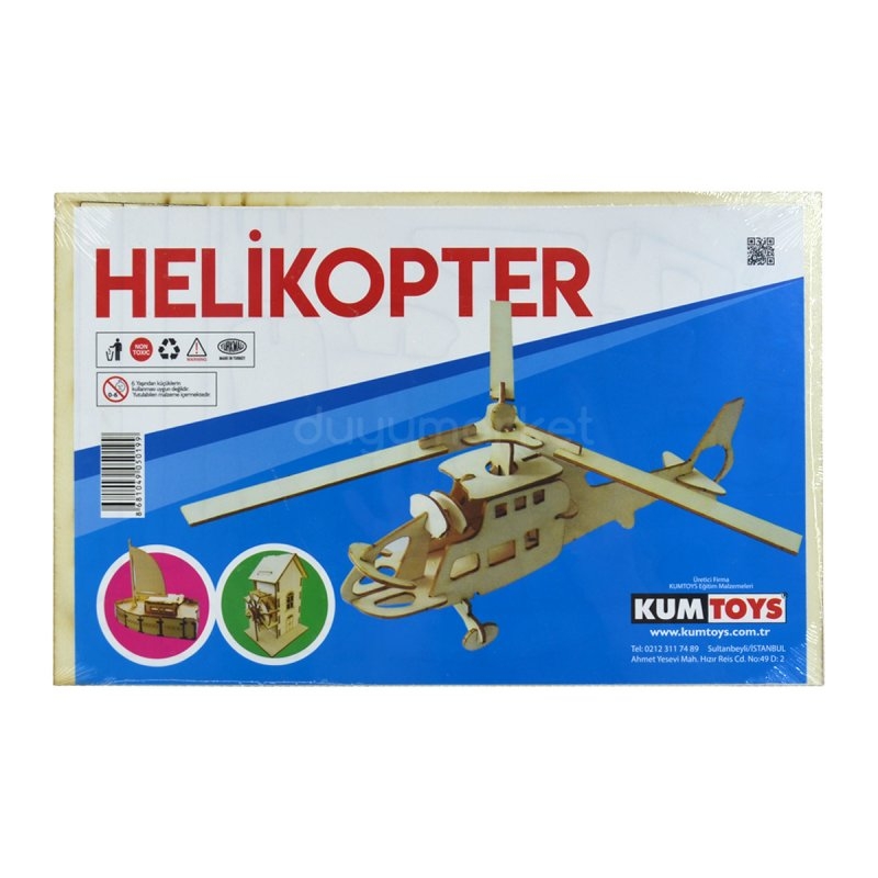 Kumtoys Ahşap Maket Helikopter