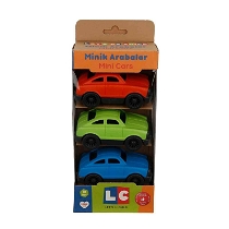 Minik Arabalar 3'lü - Turuncu Yeşil Mavi