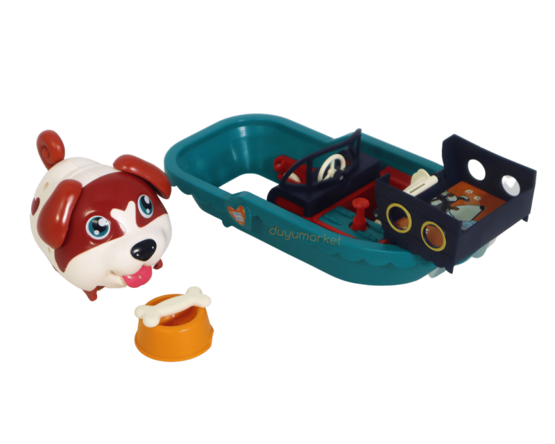 Sesli Sevimli Köpek Ve Eğlenceli Tekne Set - Kahverengi