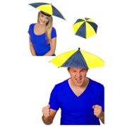 Kafaya Takılan Şapka Şemsiye - Sarı Lacivert 