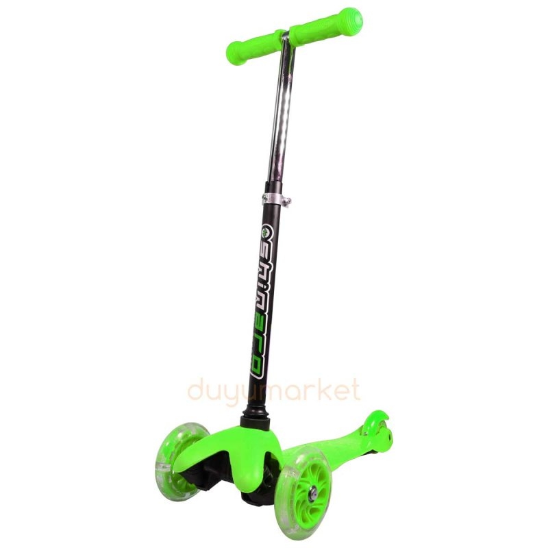 Mini Scooter Üç Tekerlekli Işıklı - Yeşil