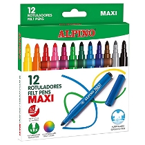 Alpino Maxi 12 Renk Kalın Uçlu Keçeli Kalem