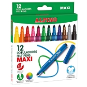 Alpino Maxi 12 Renk Kalın Uçlu Keçeli Kalem Yazı Araçları ve Kalemler