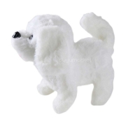 Hareketli Sesli Sevimli Köpek - Beyaz Peluş Oyuncak