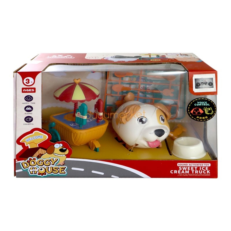 Sesli Sevimli Köpek Ve Dondurma Arabası - Sarı