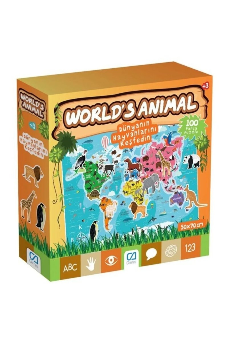 Worlds Animal Puzzle - 100 Parça