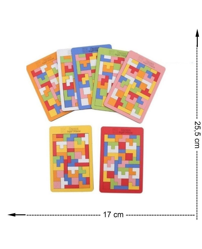 Ahşap Blok Tetris - 25x17 Cm