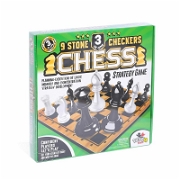 Ahşap Satranç - Dokuztaş - Dama 3 Oyun 1 Kutuda Kutu Oyunları, Zeka oyunları