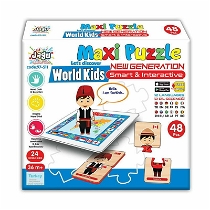 Maxi 2 Parçalı Konuşan Puzzle - Dünya Çocukları