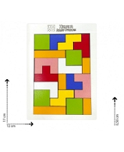 Ahşap Blok Tetris 19 Parça Akıl ve Zeka Oyunları