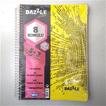 Dazzle 8 Konulu 240 Yaprak (5 Kareli + 3 Çizgili) Defter