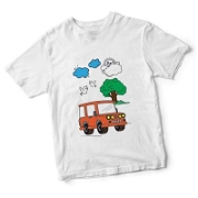Tişört Boyama - Araba - Kalemli (11-12 Yaş) Çocuk Giyim ve Tekstil Ürünleri