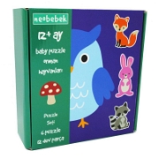 Baby Puzzle - Orman Hayvanları 12+ Ay Bebek Kitapları ve Eğitim Kartları
