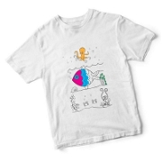 Tişört Boyama - Balık - Kalemli (5-6 Yaş) Çocuk Giyim ve Tekstil Ürünleri