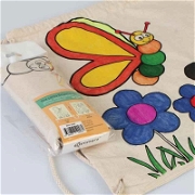 Boyanabilir Kelebek - Zıpzıp Büzgülü Bez Çanta - Kalemli Çanta ve Bavullar