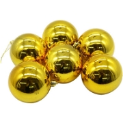 Yılbaşı Ağaç Süsleme Topları Gold 6cm 6 Lı Parti ve Yılbaşı Süsleri
