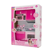 2'li Modern Mutfak Setim - Fırın -bulaşık Makinesi - Mikrodalga 3838-2 Pilli Fonksiyonlu Oyuncaklar