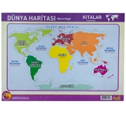 Dünya Haritası - Kıtalar Puzzle Eğitici Panolar
