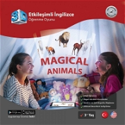 Magical Animals 3D Etkileşimli İngilizce Öğrenme Seti Yazılım ve Materyalleri Yabancı Dil Kitap ve Eğitim Kartları