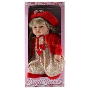 Leydi Bebek (Kırmızı Şapkalı Çiçekli Elbiseli Sarı Saçlı) - 55 Cm Oyuncak Bebekler