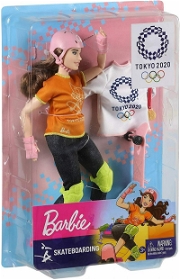 Barbie Olimpiyat Bebekleri Tokyo 2020 Skateboarding Gjl78 Oyuncak Bebekler