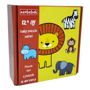 Baby Puzzle - Safari 12+ Ay Bebek Kitapları ve Eğitim Kartları