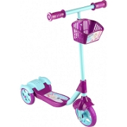 Scooter - Oyuncak Sepetli Frenli 3 Tekerlekli - Mor Akülü ve Pedallı Araçlar