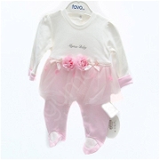 My Mio Baby Pembe Kız Tütülü Tulum 1-3 Ay (56 Cm) Pembe Çocuk ve Bebek Giyim