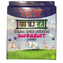 Vincent Trixi Supersoft Renkli Sap Kuru Boya Kalemi 12’li Set