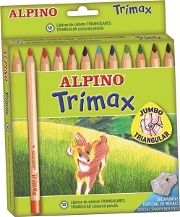 Alpino Trimax Jumbo Üçgen 12'li Kuru Boya Boyalar ve Resim Malzemeleri