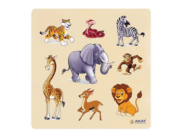 Ahşap Puzzle Vahşi Hayvanlar (30x30) Aky Gk014k