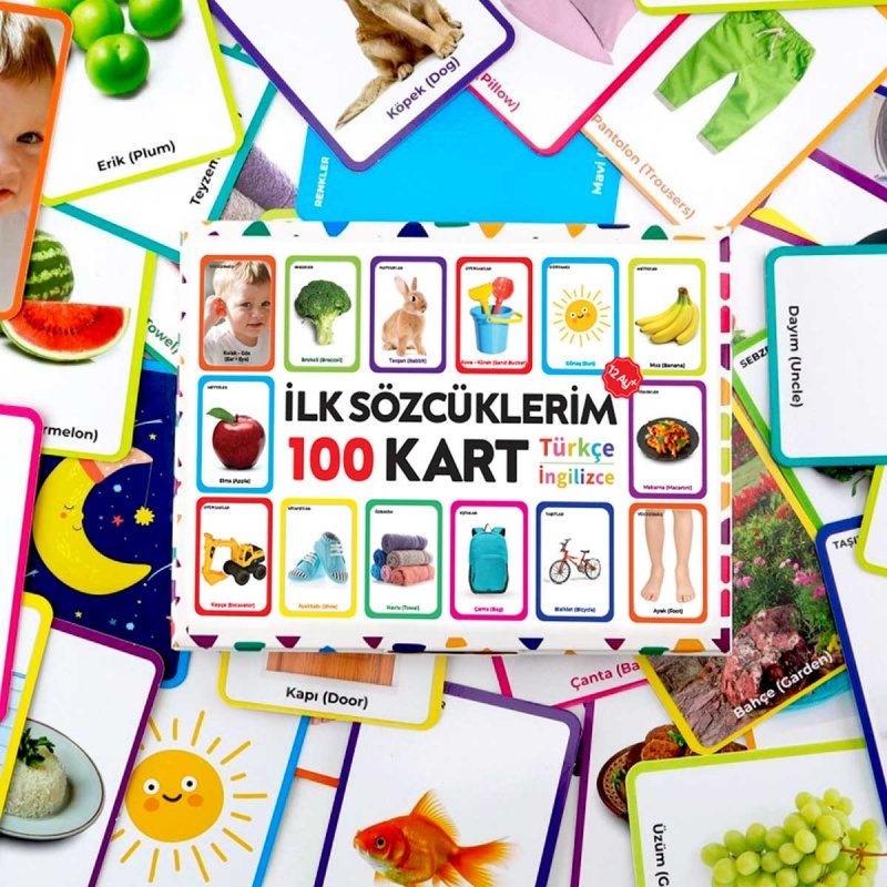 İlk Sözcüklerim - Türkçe İngilizce 100 Kelime - 12+ Ay