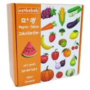 Meyve - Sebze Zeka Kartları 12+ Ay Bebek Kitapları ve Eğitim Kartları